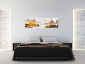 Obraz - Góry we mgle (170x50 cm)