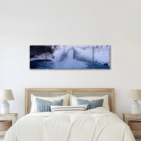 Obraz wodospadu zimą (170x50 cm)