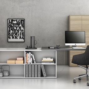 Regał biurowy BLOCK, 1600 × 400 × 710 mm, biały