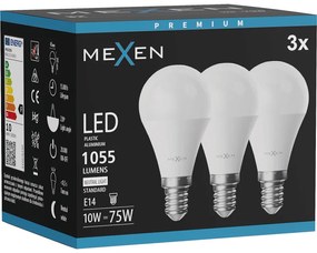 Mexen Nova 3x żarówka LED E14, G45, 10W, Neutralna - 4000K, 1055 lm - L101-E14-1040-01x03