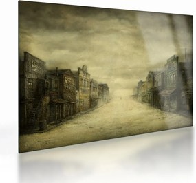 Obraz na szkle westernowego miasteczka (70x50 cm)