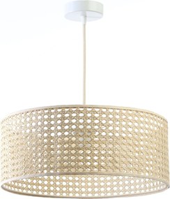 Klasyczna lampa wisząca z rattanowym abażurem Lagos Slim