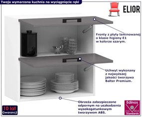 Szara górna szafka kuchenna 60 cm Quas
