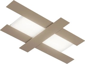 Nowoczesna lampa ścienna LED 50W w kolorze gołębiej szarości - geometryczna konstrukcja stalowa, ciepłe światło 3000K, 2620 lm, szerokość 104 cm, IP20