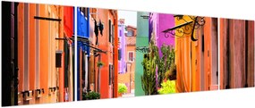 Obraz - Kolorowy dom w Burano, Wenecja (170x50 cm)