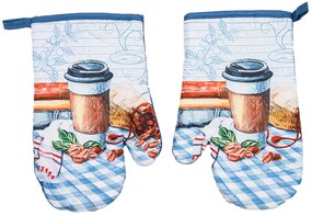 Zestaw 2 niebieskich rękawic z magnesem COFFEE TOGO