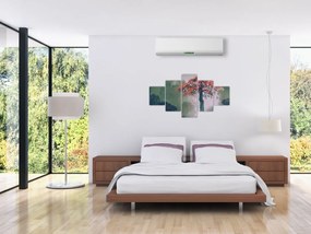 Obraz samotnego czerwonego drzewa (125x70 cm)