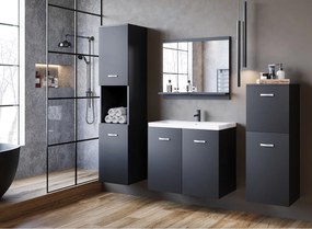 MINIO go for it, Meble łazienkowe MALAGA w kolorze czarny grafit