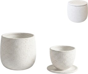 Dwuczęściowy zestaw ceramiczny filiżanki i pojemnika NEST 10 cm, biały