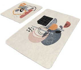 Beżowe aksamitne dywaniki łazienkowe zestaw 2 szt. 60x100 cm – Mila Home