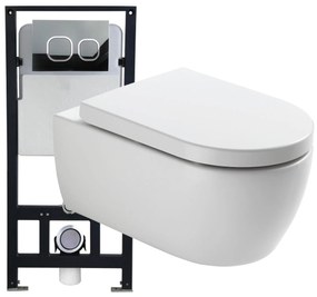 Kompletny zestaw WC 3: Miska WC wisząca bezkołnierzowa NT2039