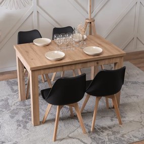 Stół Prostokątny Rozkładany SKUBI 120-160 cm Dąb Artisan Nowoczesny Loft