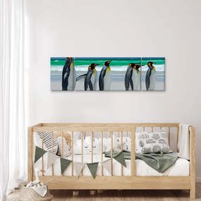 Obraz - Grupa Pingwinów królewskich (170x50 cm)