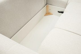 Masseno Narożnik MODA z funkcją spania i pojemnikiem na pościel Narozniki L, Rozkładana sofa - Kremowy, NORDIC SAND