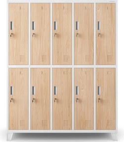 Szafa socjalna 10-drzwiowa Eco Design Bartek 136x45x172 cm biały/dąb sonoma