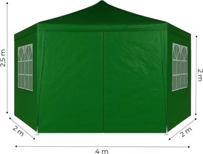 Pawilon ogrodowy z oknami 2x2x2m, namiot ogrodowy, zielony Gardella-WGR