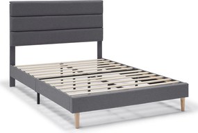 Rama łóżka platformowego Aroma z pikowanym zagłówkiem, 30 cm, 140x190 cm, Ciemnoszary