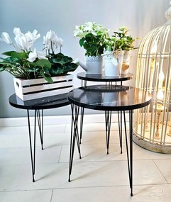 Zestaw 3 okrągłych stolików kawowych