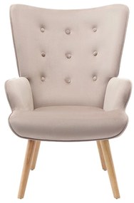 Fotel z beżowego weluru - VATELY