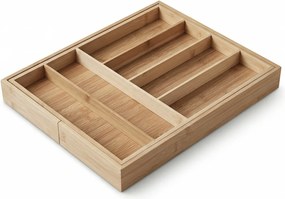 Rozkładany organizer na sztućce VARIO, 53 x 33-43 cm, bambus