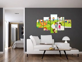 Obraz dziecięcych zabaw w piaskownicy (125x70 cm)