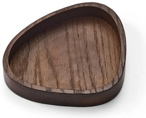 Brązowy drewniany pojemnik dekoracyjny 14x12,5x3 cm Curve S – LIND DNA