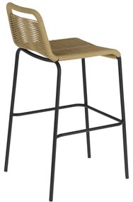 Beżowy hoker ze stalową konstrukcją Kave Home Glenville, wys. 74 cm