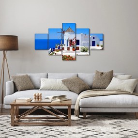 Obraz - Mały dom w Grecji (125x70 cm)