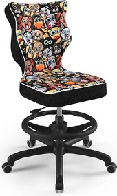 Krzesło biurkowe z podnóżkiem i wzorami Petit Black rozmiar 6 (159-188 cm)
