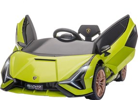 HOMCOM Elektryczny samochodzik dla dzieci, Lamborghini, 3-5 km/h, zdalne sterowanie, dla dzieci 3-5 lat, Zielony