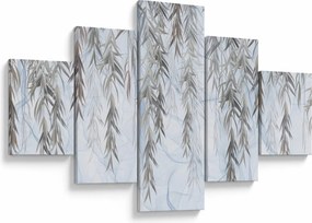 Obraz - Gałązki wierzby na niebieskim tle (125x70 cm)