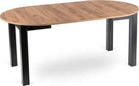 Stół Okrągły Rozkładany JAMES 103-223 cm Dąb Craft/Czarny Nowoczesny Loft