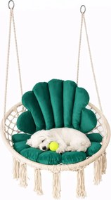 Huśtawka na taras z dwiema poduszkami butelkowa zieleń H2-L66