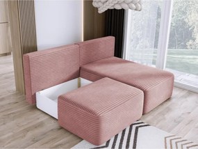 Narożnik TILIA wolnostojący układ L strona Prawa z funkcją spania w tkaninie Tilia 62