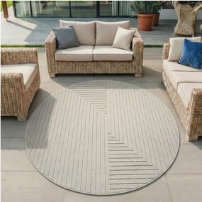 Dywan uniwersalny Nova 3D Geometria kremowy koło 80 cm x 80 cm
