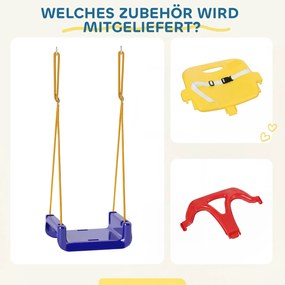 Outsunny Huśtawka dla niemowląt 3 w 1 regulowana, huśtawka z oparciem i pasem, dla dzieci 9-36 miesięcy, ciemnoniebieska | Aosom PL