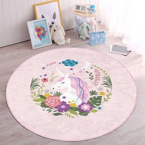 Różowy dywan dziecięcy ø 80 cm Comfort – Mila Home
