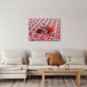 Obraz na szkle - 3D metaliczna abstrakcja (70x50 cm)