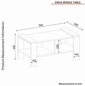 Stolik konferencyjny Erica White Walnut