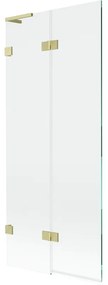 Mexen Lunar L parawan nawannowy 2-skrzydłowy lewy 80 x 150 cm, transparent, złoty szczotkowany - 897L-080-100-55-00-L