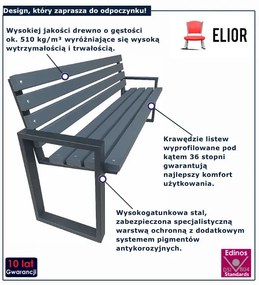 Ławka szara ogrodowa A1-L00