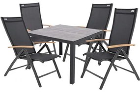 BERGAMO EXPERT WOOD - aluminiowy zestaw sof 4+1