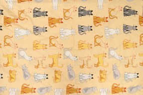 PrzytulneMieszkanie.pl PrzytulneMieszkanie.pl Bawełniana pościel CHROMA CATS kremowa Rozmiar pościeli: 2 szt 70 x 90 cm | 200 x 220 cm