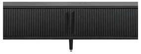 Czarna szafka pod TV w dekorze dębu 178x50x40 cm Rove – Woodman