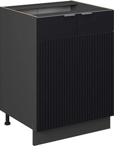 Szafki kuchenne czarne paski 60x51.6x82 fame-line