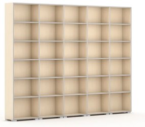 Biblioteka SILVER LINE, 5 kolumn, 2230 x 3000  x 400 mm, brzoza