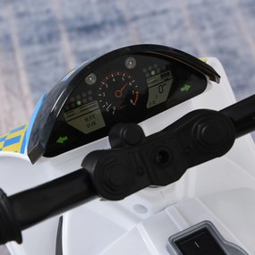 HOMCOM Jeździk, pojazd jeździk z muzyką i reflektorem, pojazd dziecięcy w stylu motocykla wyścigowego, do 20 kg, 18-36 miesięcy, niebieski | Aosom PL