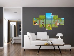 Obraz - Dzieci na placu zabaw (125x70 cm)