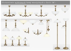 Stojąca lampa z mosiądzu z regulowanym kloszem M-P2R
