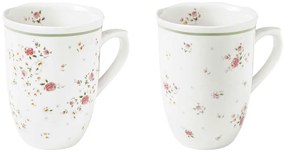 Zestaw 2 białych porcelanowych kubków Brandani Nonna Rosa